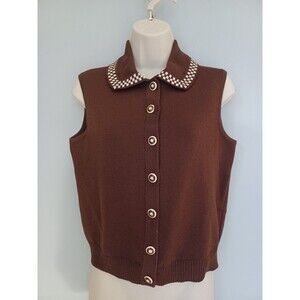 St John Knit by Marie Grey- Vintage- Womens Sz S- Dark Brown